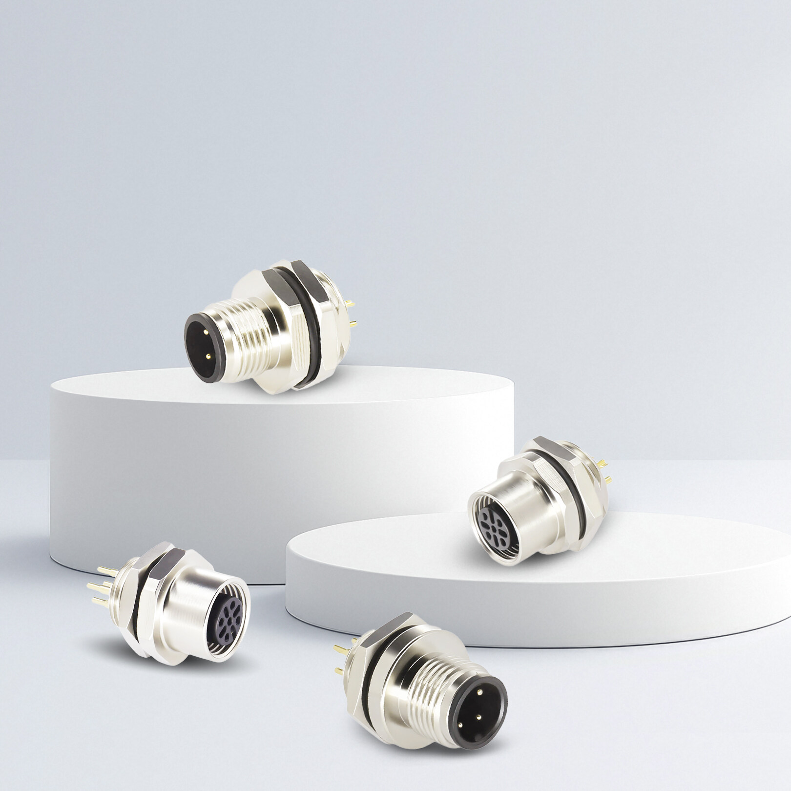 M12后锁面板式连接器